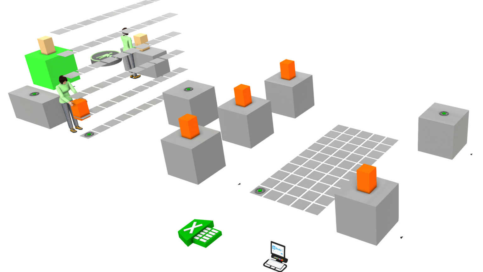 Layout Planning & Factory Simulation from Excel & Flowcharts